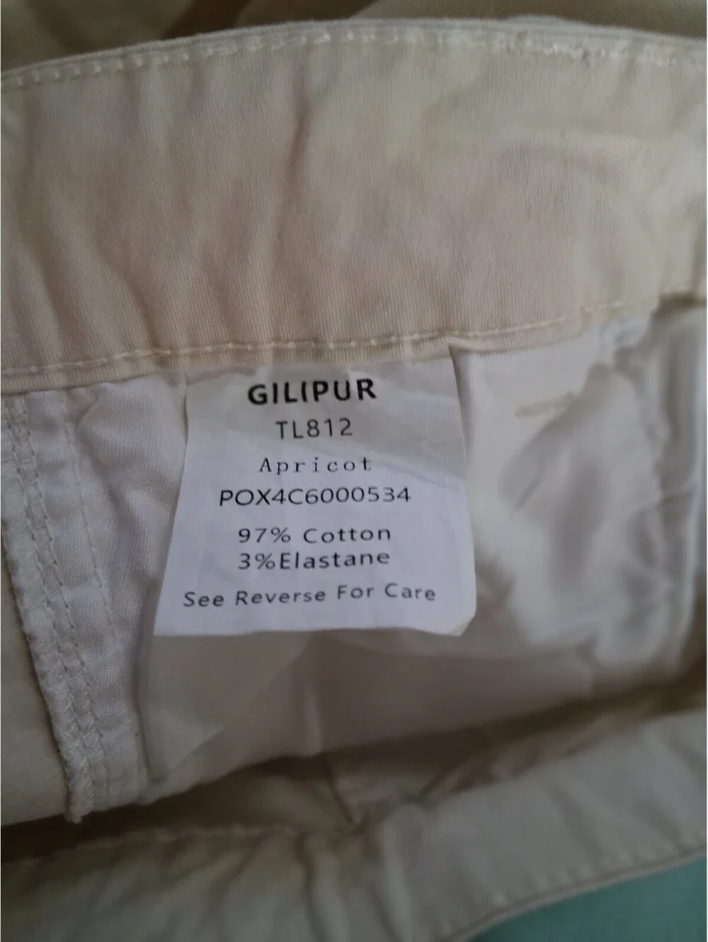 Gilipur Apricot Cargo Pants with Pockets, 97% Cotton, Size S